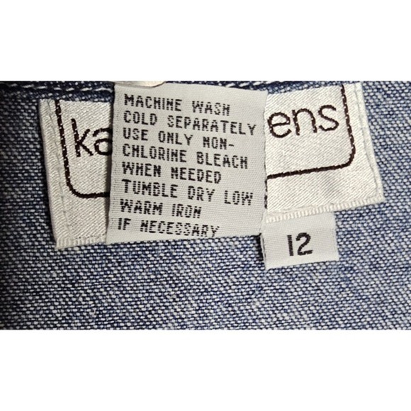 Karin Stevens Vintage Denim Jean Dress Jumper Button Down Women Size 12 - Picture 6 of 6